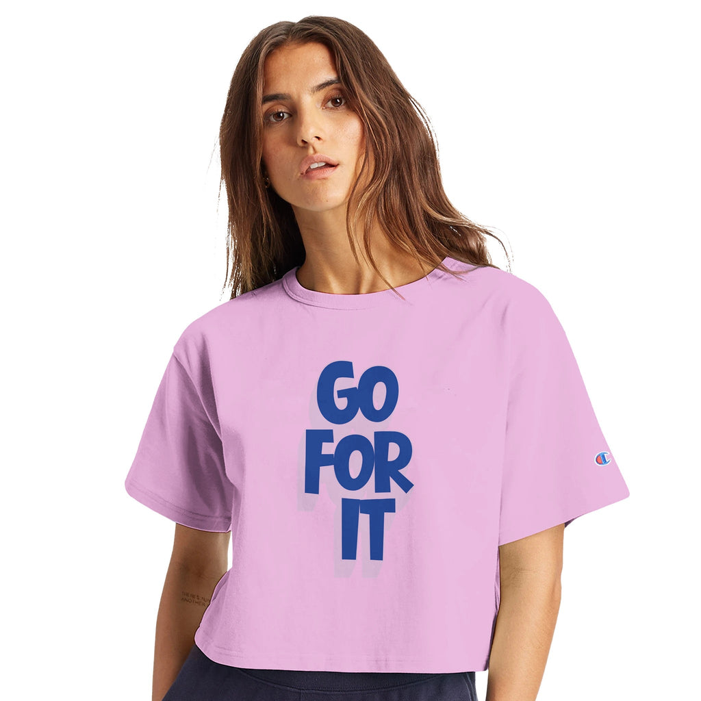 Champion GO FOR IT Cropped Cotton T-Shirt