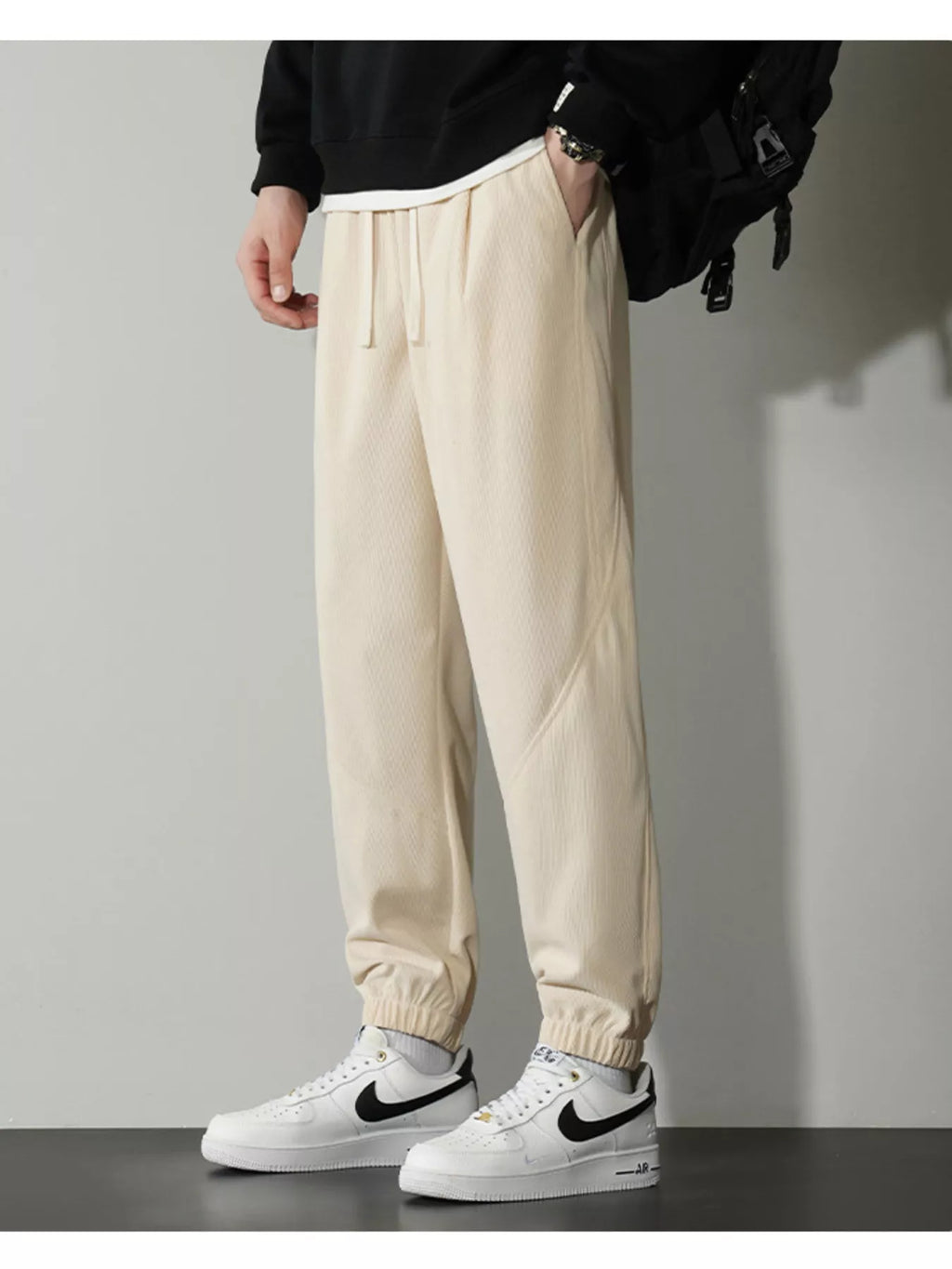 Men's Plus Size Drawstring Ankle Pants