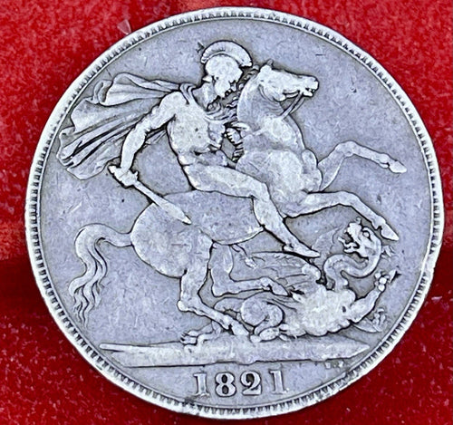 1821–1822 George IV Silver Crown St George Dragon .925