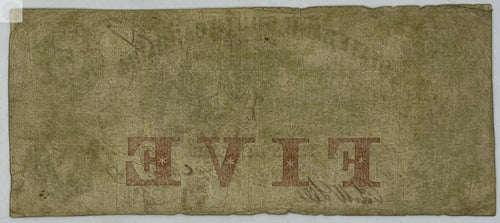 1857 5 Dollars State Bank of South Carolina CR# S-508, Used World banknote