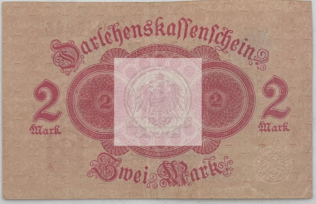 1914 Germany 2 Mark P54 Used World Currency Banknote