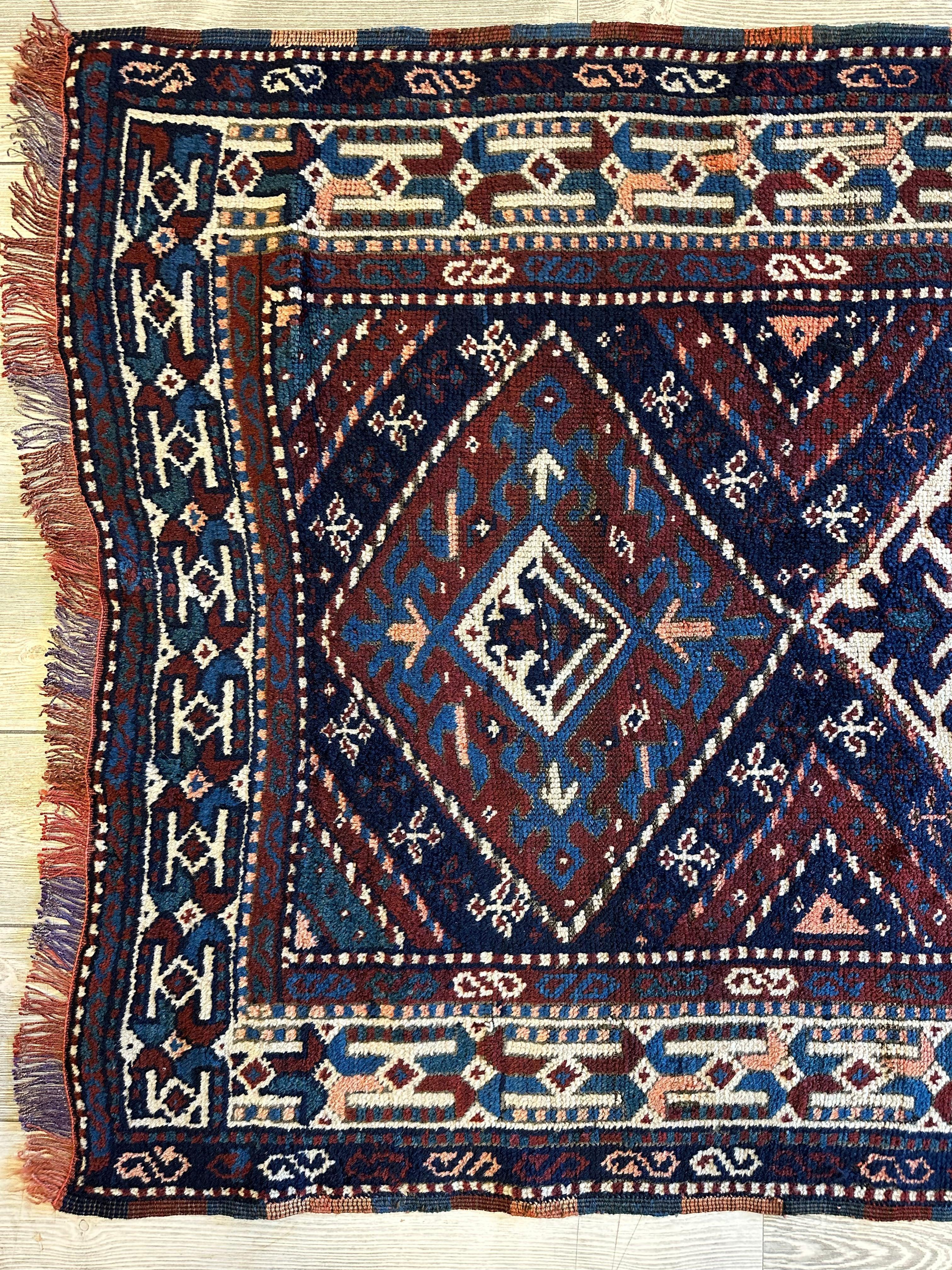 1920’s Antique Kurdish Rug 3’6” X 6’3”