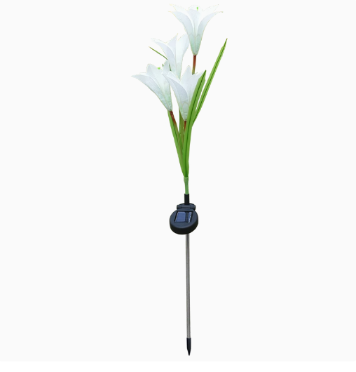 4-Pack Solar Powered Garden Flowers with Lights - Waterproof, Easy Install, No Wiring Needed