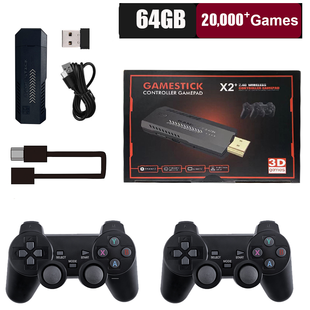 Retro 4K HDMI Game Stick – 30K+ Games with 2 Wireless Controllers