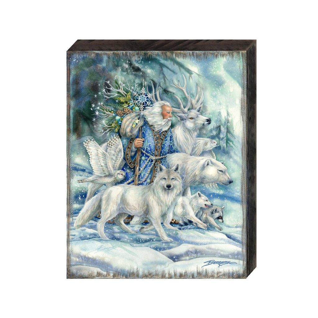 Cool Winds Father Winter Wooden Wall Art by J. Bergsma - Nature Wildlife Decor - 85922862B-JB
