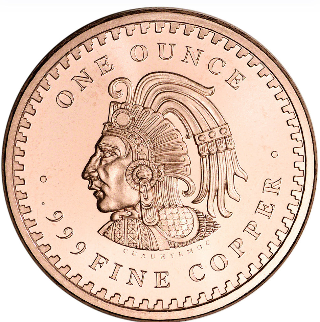 1 oz Aztec calendar copper round