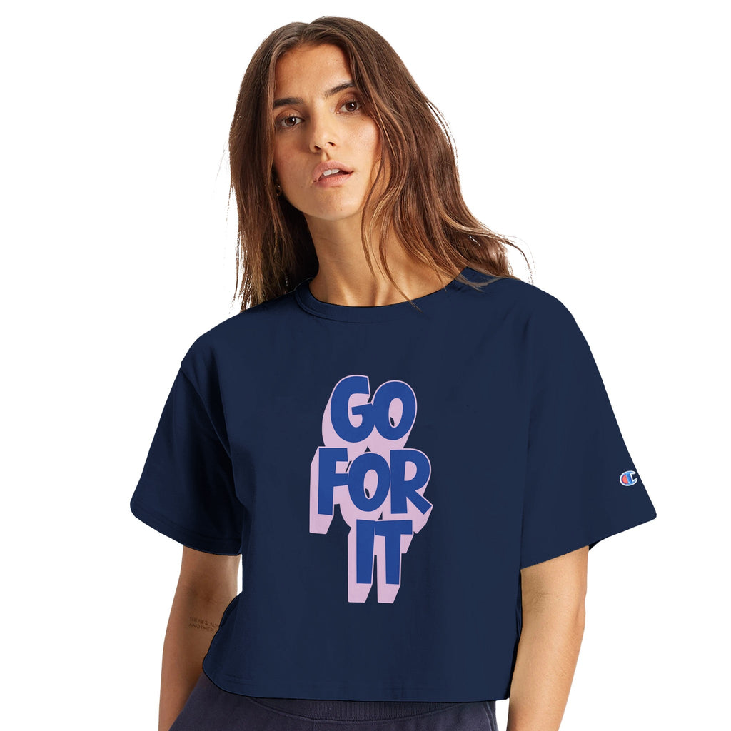 Champion GO FOR IT Cropped Cotton T-Shirt