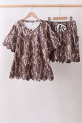Camouflage scalloped mom&me shorts set