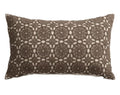 Fennco Styles Embroidered Lace Floral Decorative Filled Lumbar Throw Pillow 12" W X 20" L – White Kaleidoscope Cushion for Couch, Sofa, Bedroom, Office and Living Room Décor