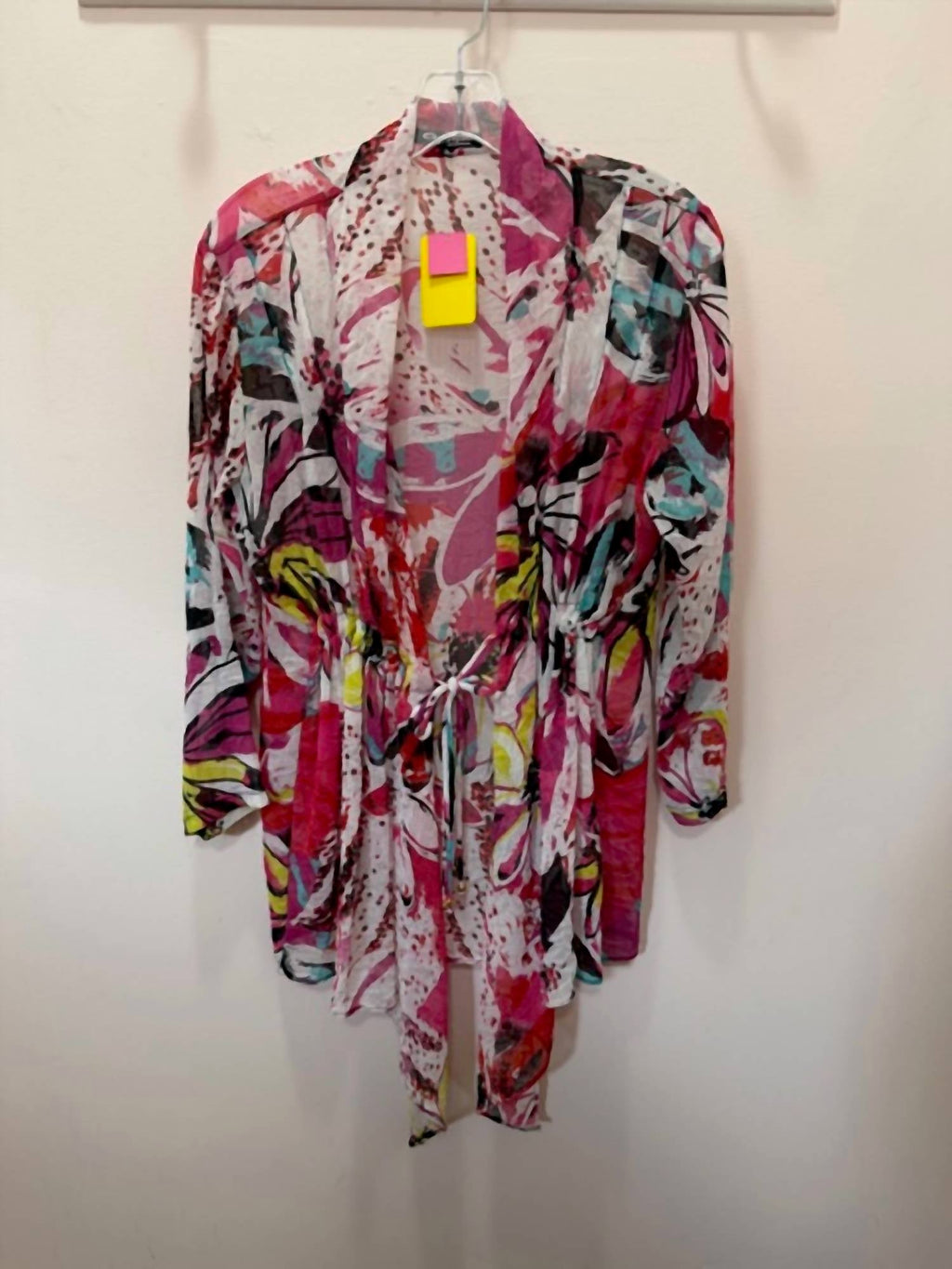 Women's Tiki Print Tie Front Top