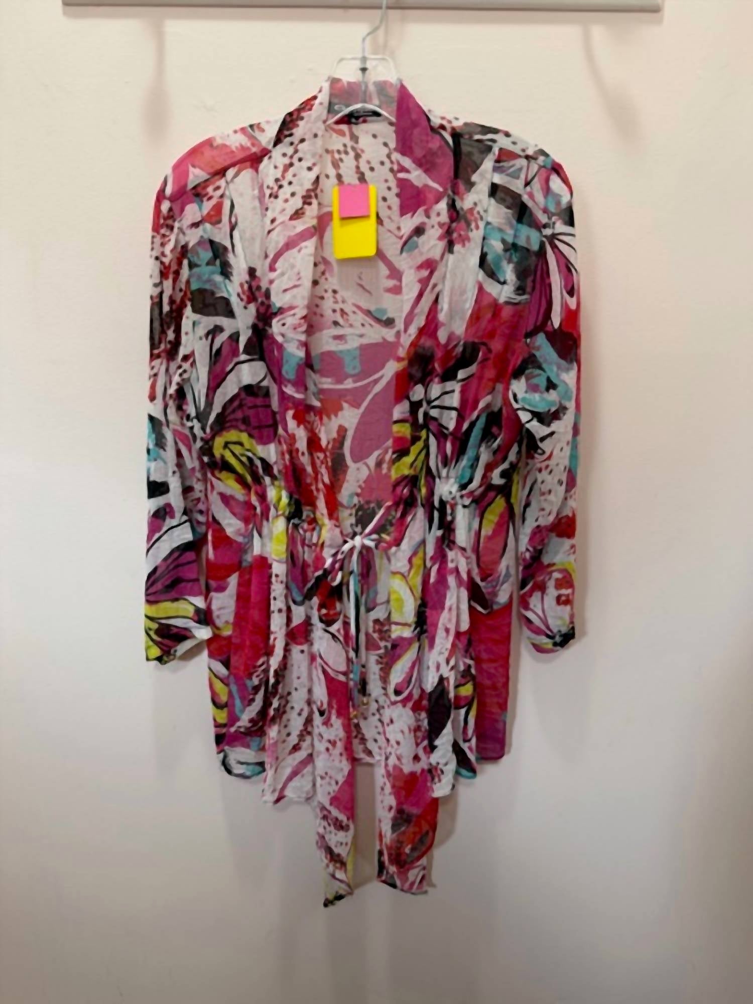 Women's Tiki Print Tie Front Top