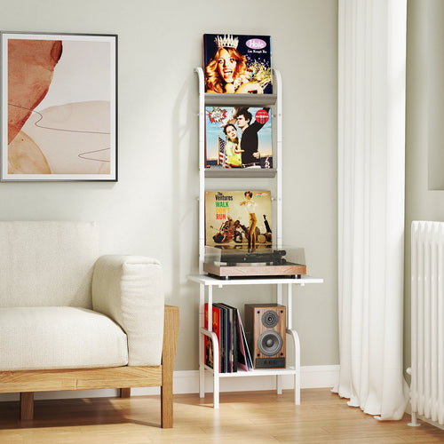 5-Tier Record Player Stand with Vinyl Display Shelf and Record Holder