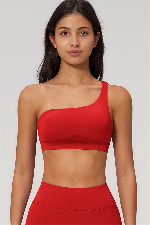 The Empower One-Shoulder Sports Bra Shorts 2-Piece Set
