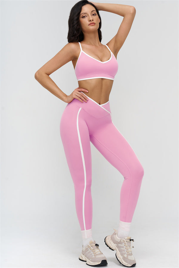 The Crave Contrast Sports Bra Leggings 2-Piece Set