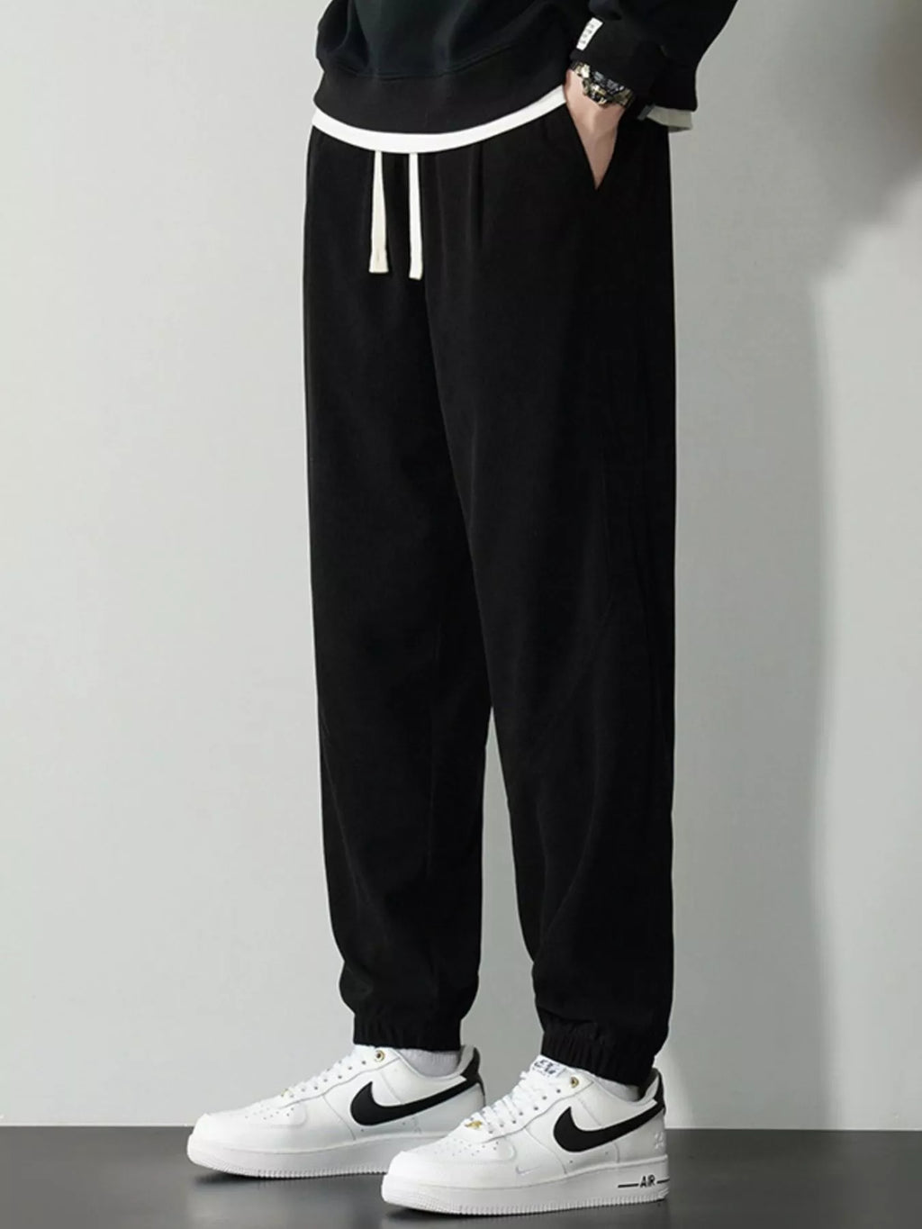 Men's Plus Size Drawstring Ankle Pants