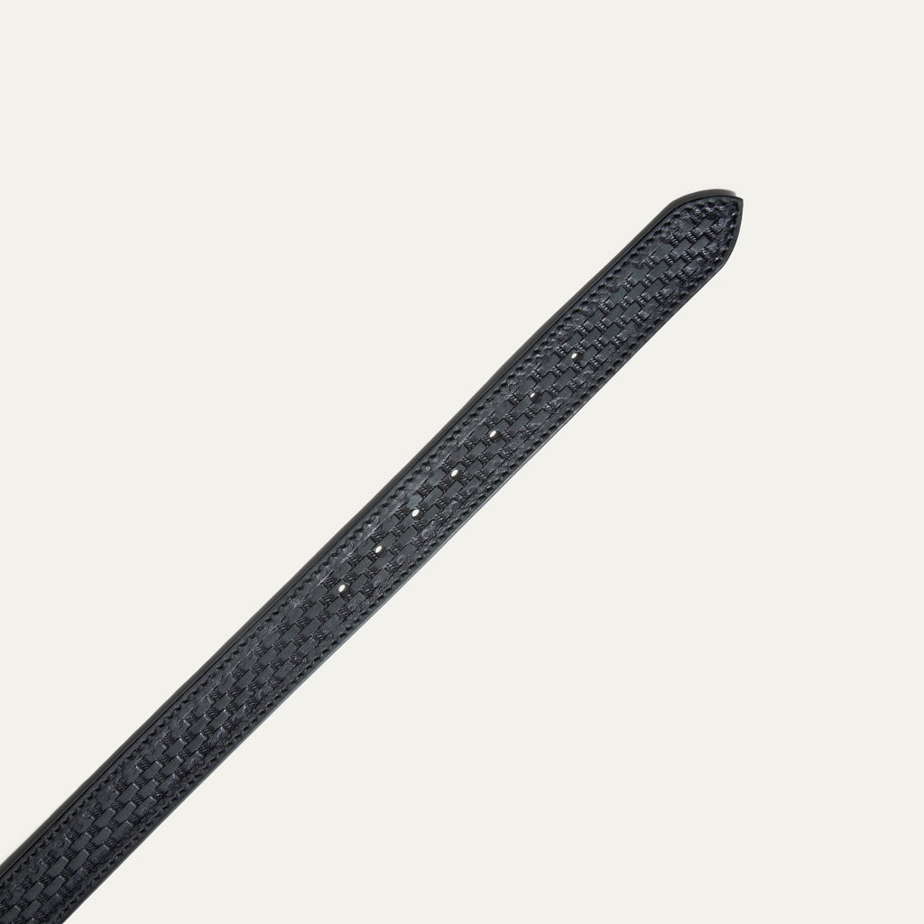 HAND-TOOLED BASKETWEAVE JEAN BELT