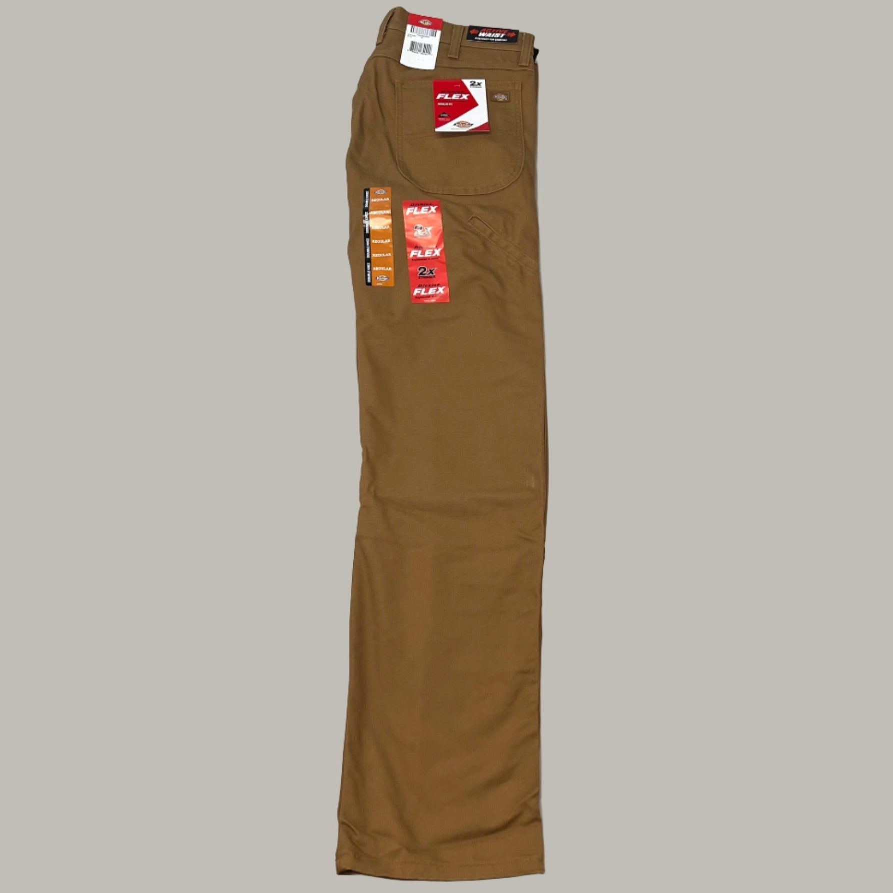 DICKIES Flex Regular Fit Double Knee Pant Men's Sz 42X32 Stonewashed Brown Duck