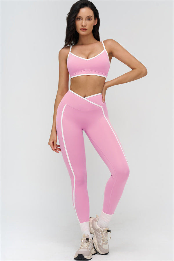 The Crave Contrast Sports Bra Leggings 2-Piece Set