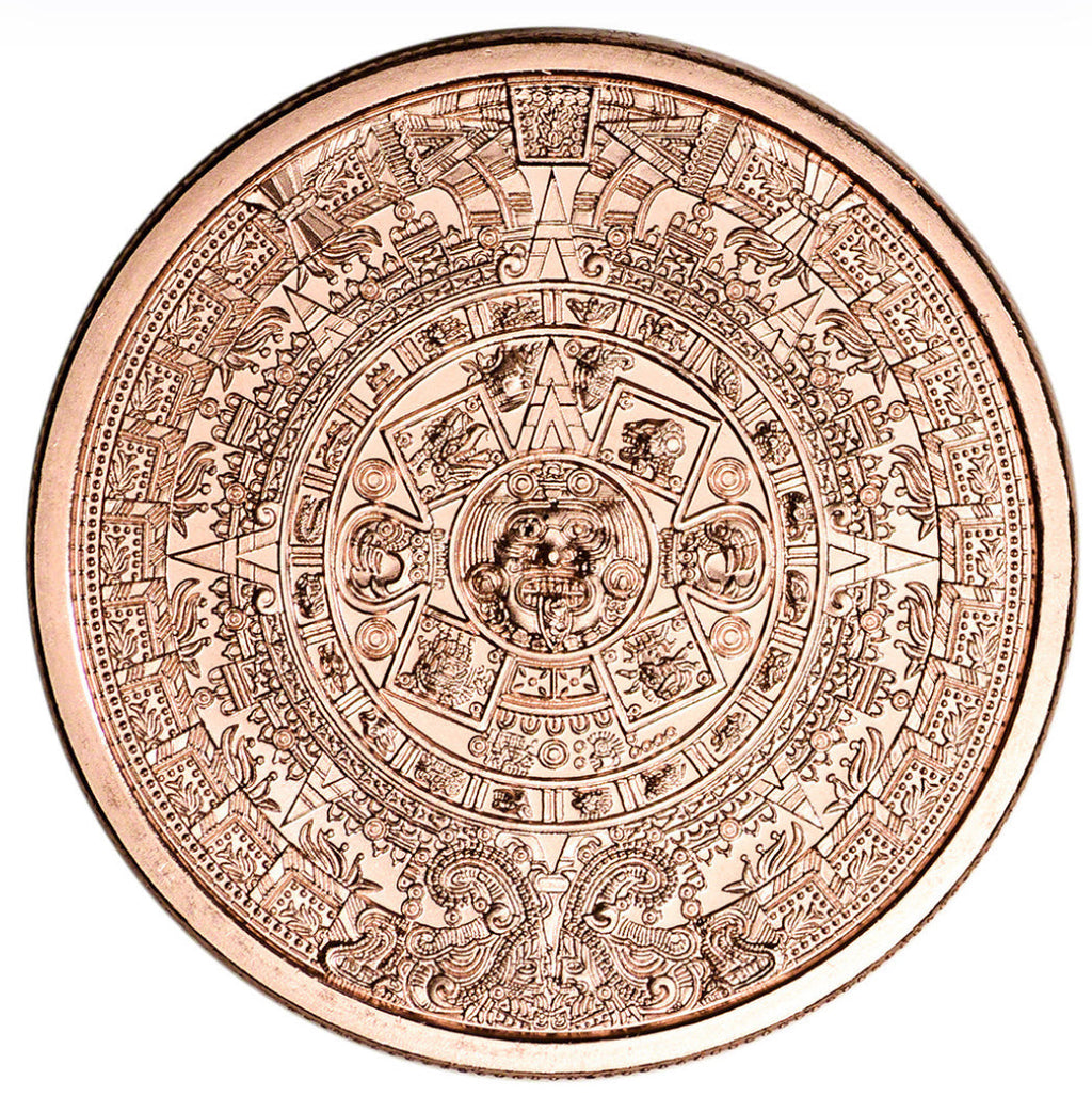 1 oz Aztec calendar copper round