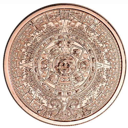 1 oz Aztec calendar copper round