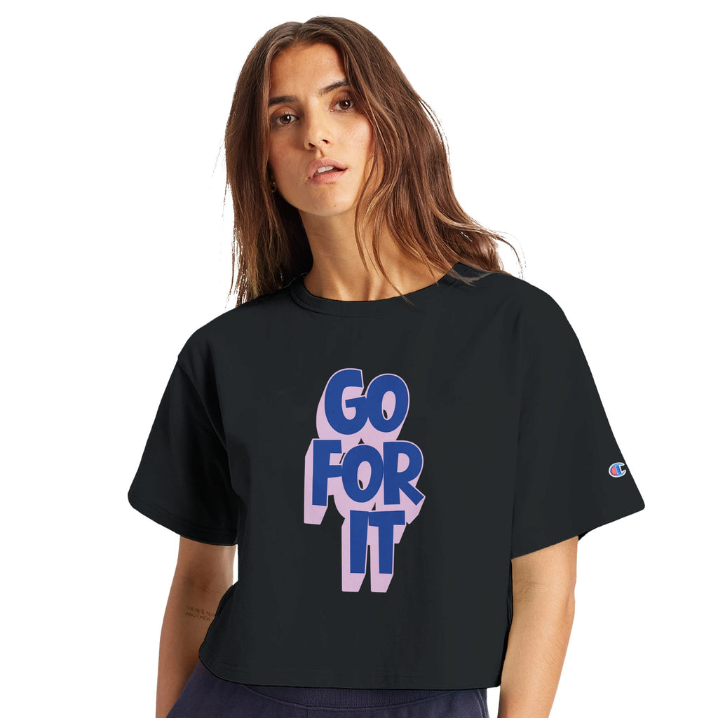 Champion GO FOR IT Cropped Cotton T-Shirt