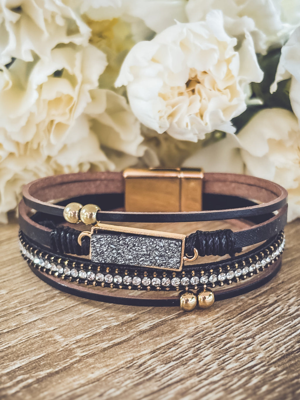 Beautiful Black Leather Bracelet