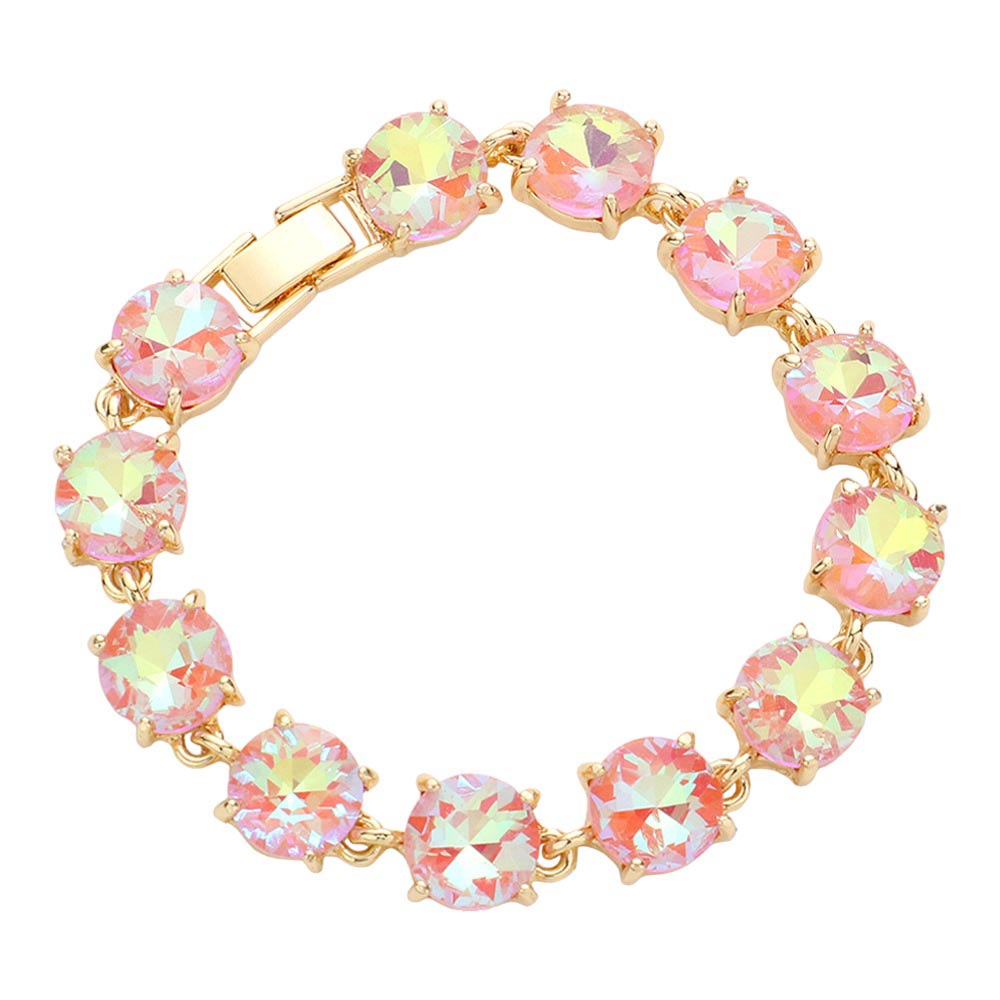 Round Stone Link Evening Bracelet