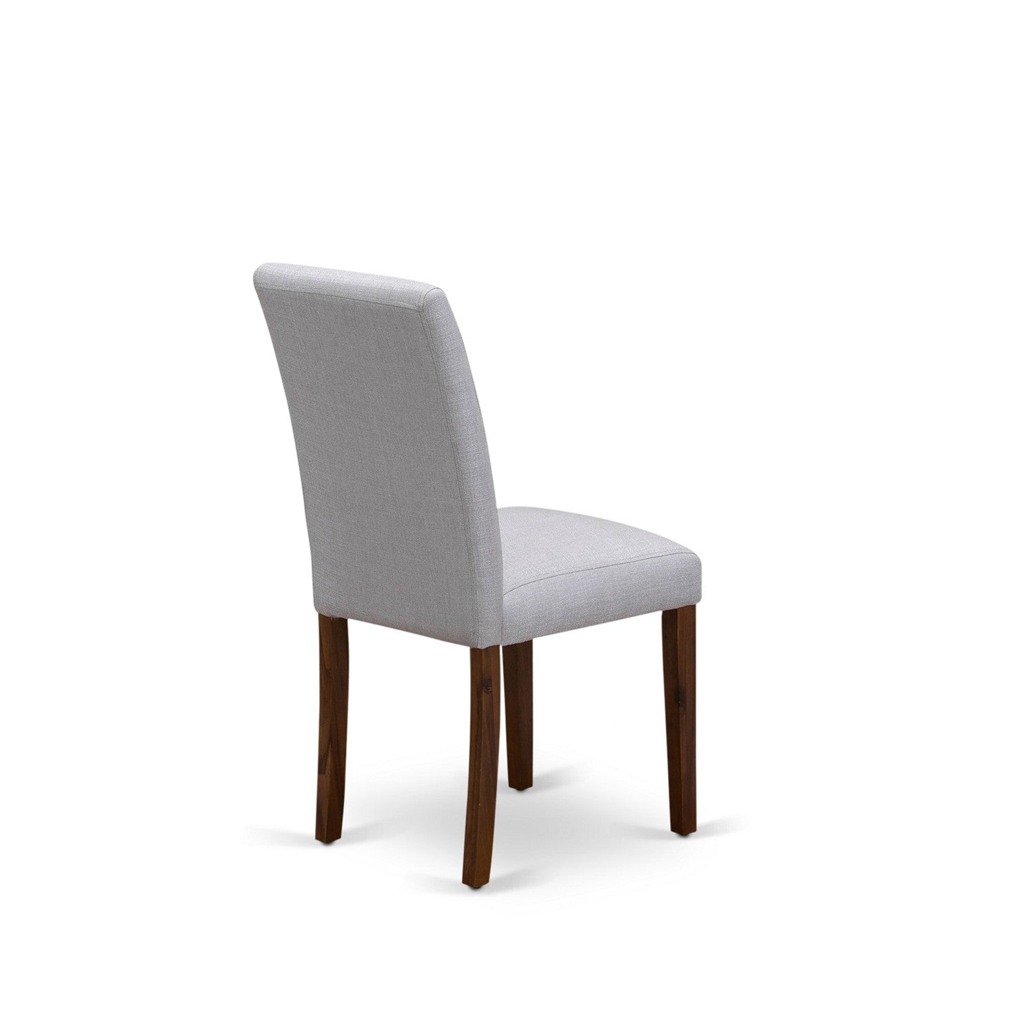 EAST WEST FURNITURE - CNAB7-N8-05 - 7-Pc Modern Dining Set- 6 Parson Dining Chairs and Modern Kitchen Table - Grey Linen Fabric Seat and High Chair Back (Antique Walnut Finish)