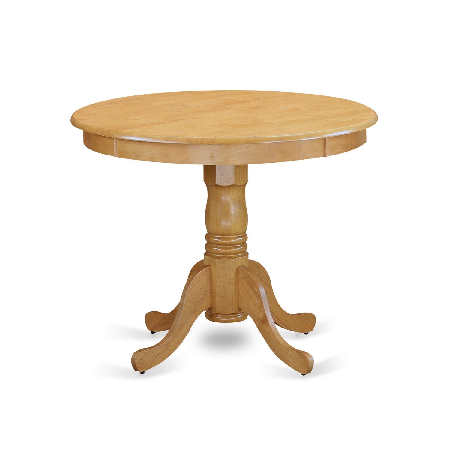 EAST WEST FURNITURE - ANDL5-OAK-W - 5-Pc Dining Room Table Set- 4 Dining Room Chair and dining table - Wooden Seat and Slatted Chair Back - Oak Finish