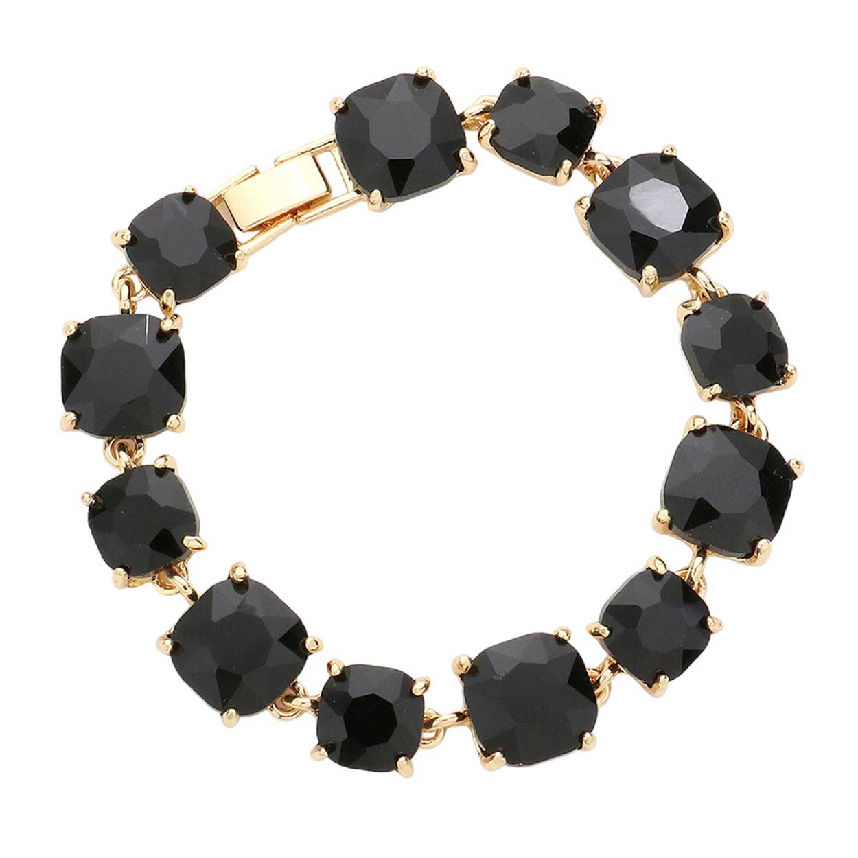 Cushion Square Stone Link Evening Bracelet