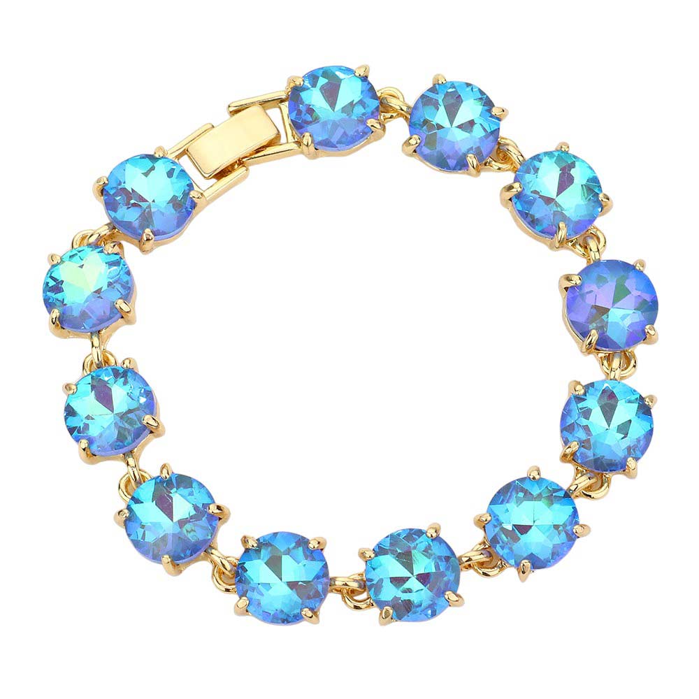 Round Stone Link Evening Bracelet