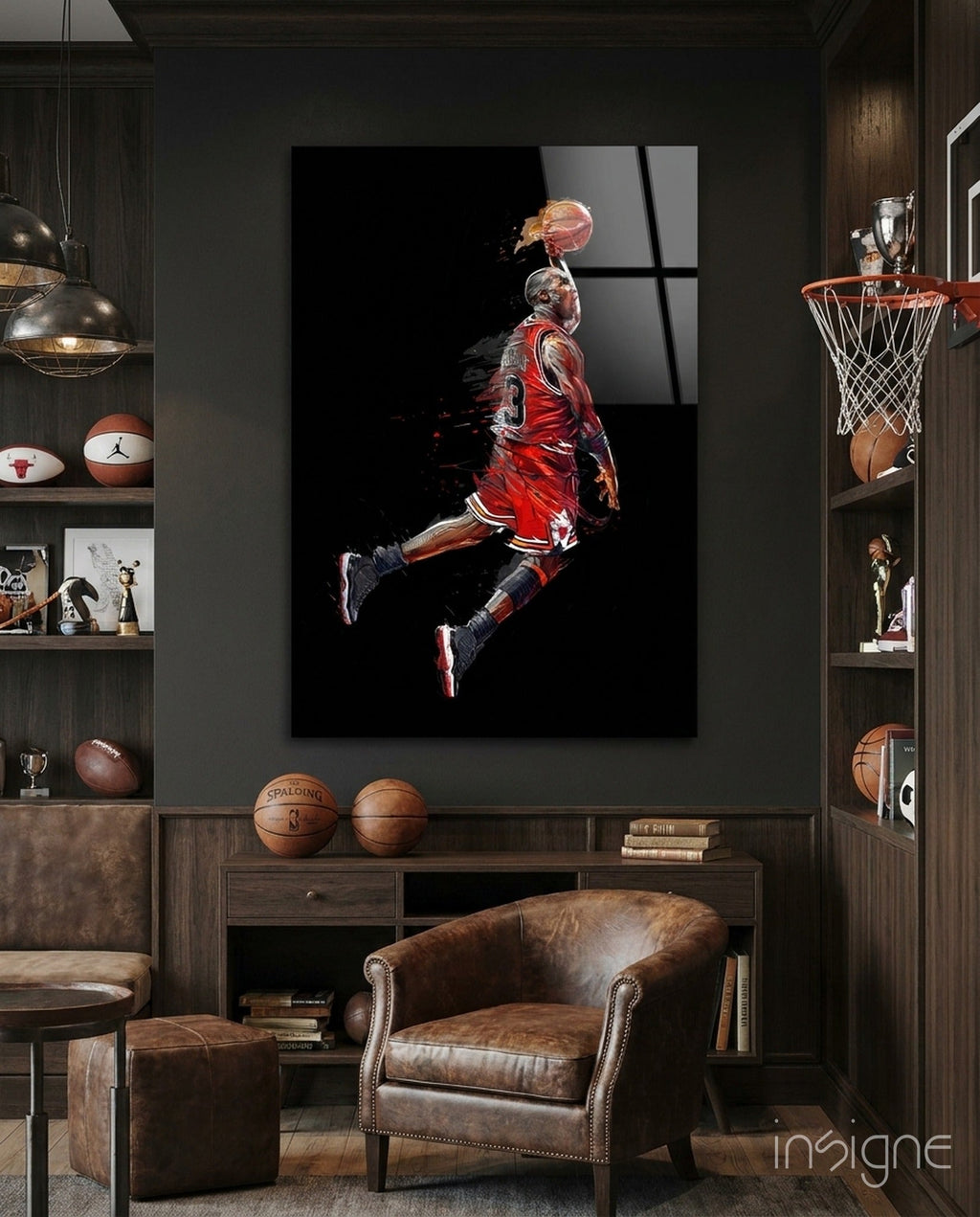 Michael Jordan Glass Wall Art