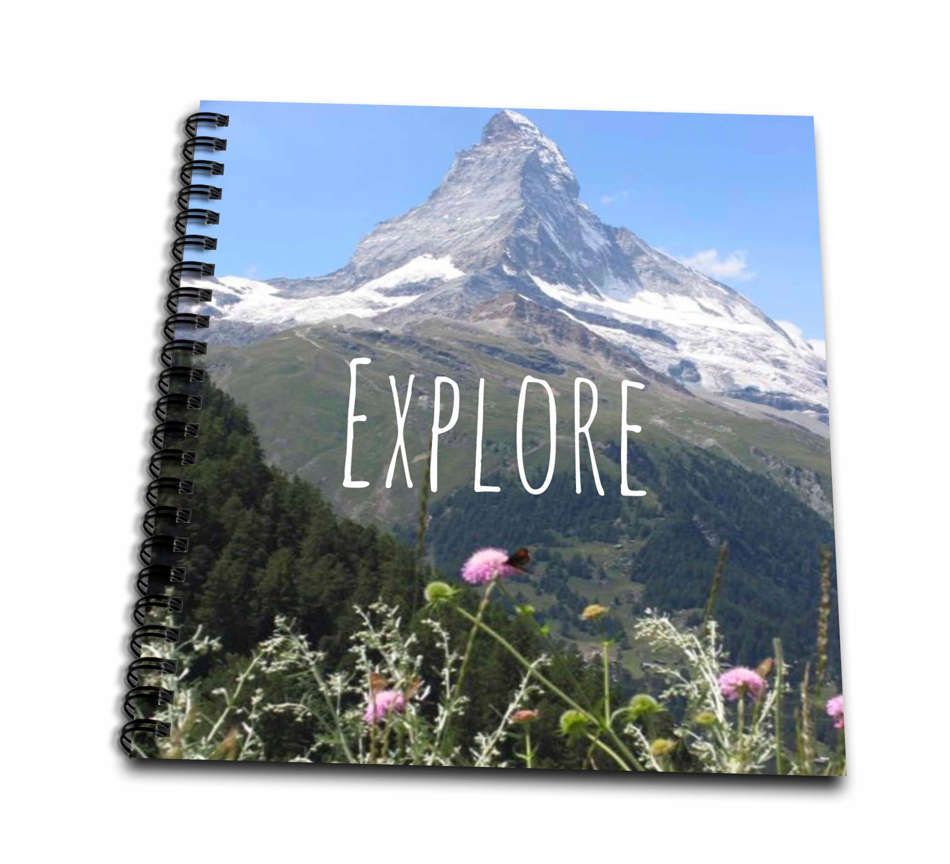 3dRose InspirationzStore Inspirational Quotes - Explore - inspirational motivational word - motivation mini-poster - mountain nature photography - Drawing Books (db_151399)