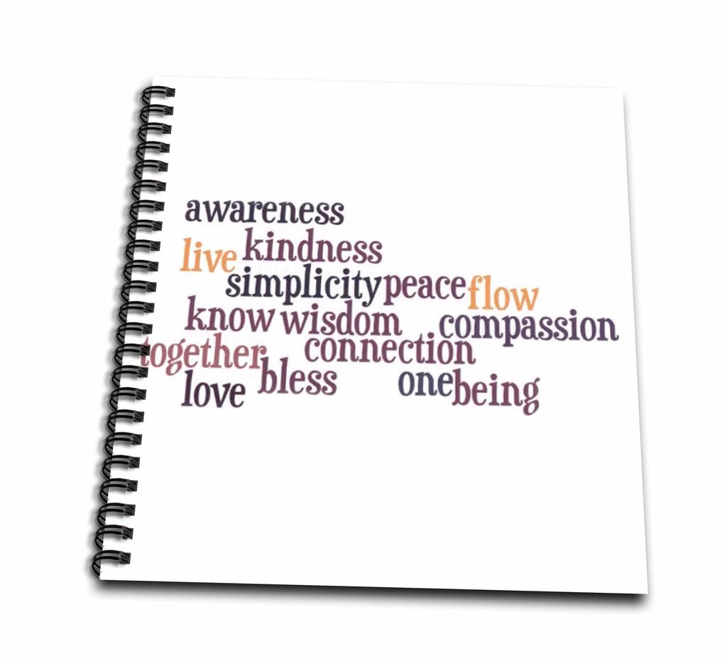 3dRose Patricia Sanders Inspirations - Kindness and Awareness Inspirational Words Motivational - Drawing Books (db_29522)