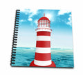 3dRose Red and White Light House Illustration - Drawing Books (db_340036)