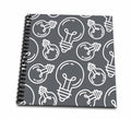 3dRose Contemporary Gray and White Light Bulb Pattern - Drawing Books (db_342198)