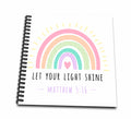 3dRose Let Your Light Shine Inspiring Bible Verse Quote Cute Colorful... - Drawing Books (db-363645)