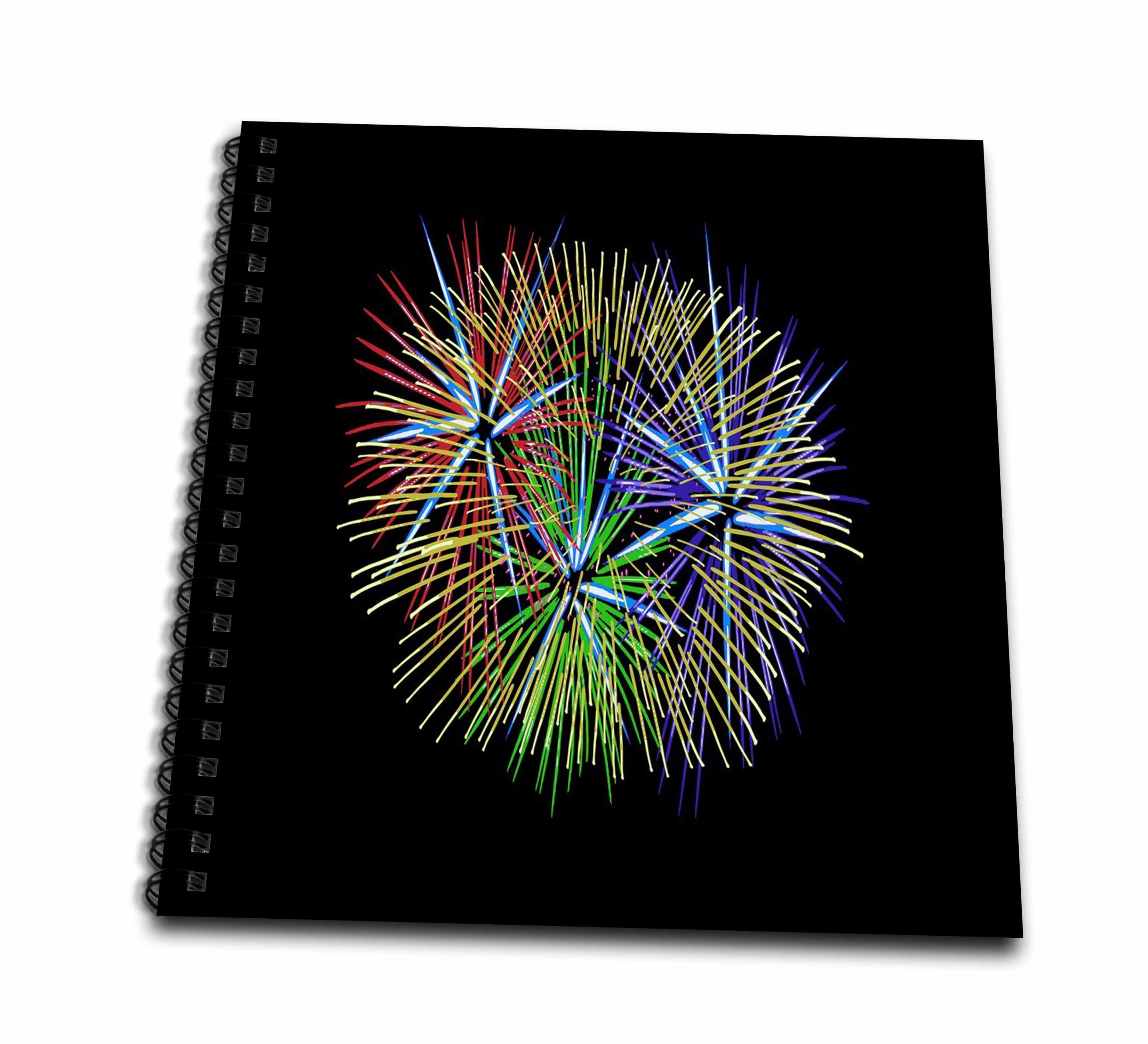 3dRose Light Up The Night Sky Colorful Fireworks Celebrations - Drawing Books (db-383482)