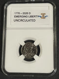 1776 - 2026 (D) EMERGING LIBERTY DIME UNC IN SLAB