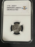 1776 - 2026 (P) EMERGING LIBERTY DIME UNC IN SLAB