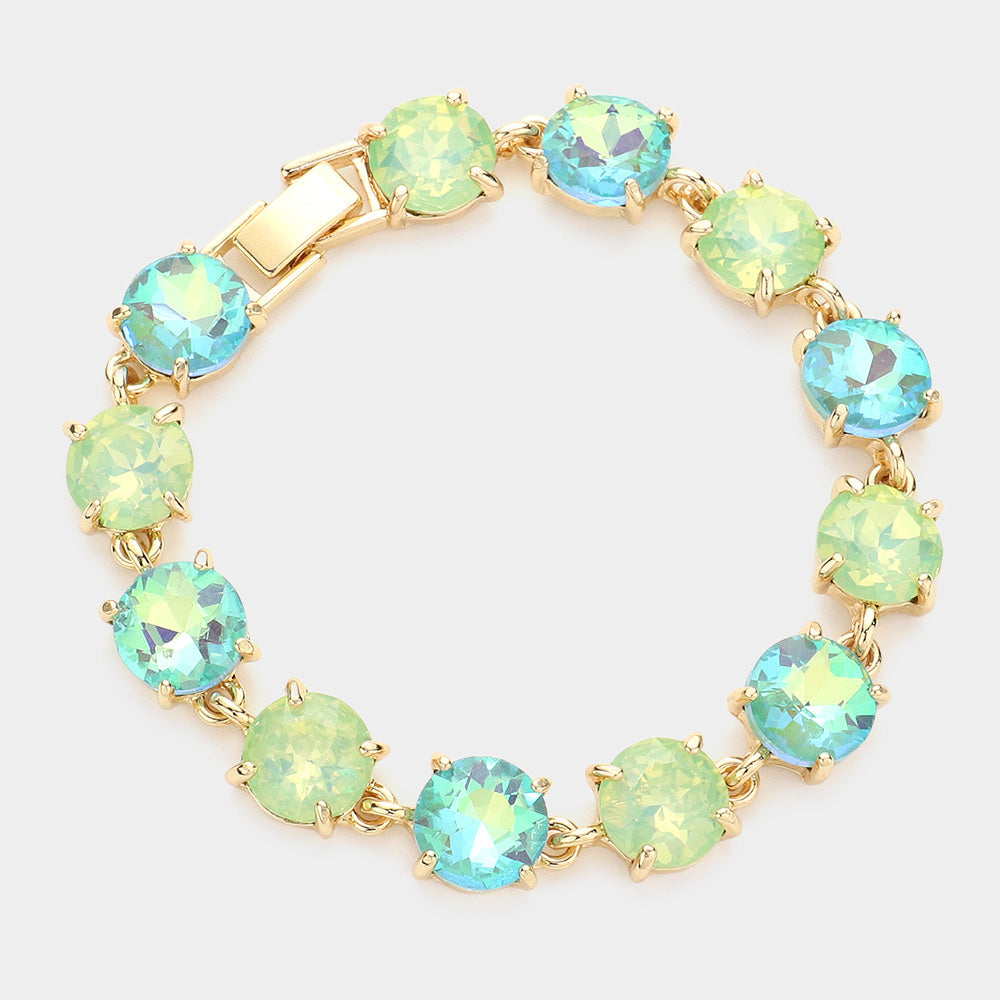 Round Stone Link Evening Bracelet
