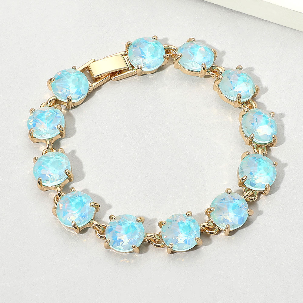 Round Stone Link Evening Bracelet