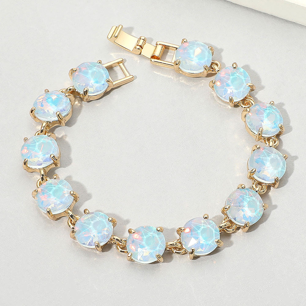 Round Stone Link Evening Bracelet