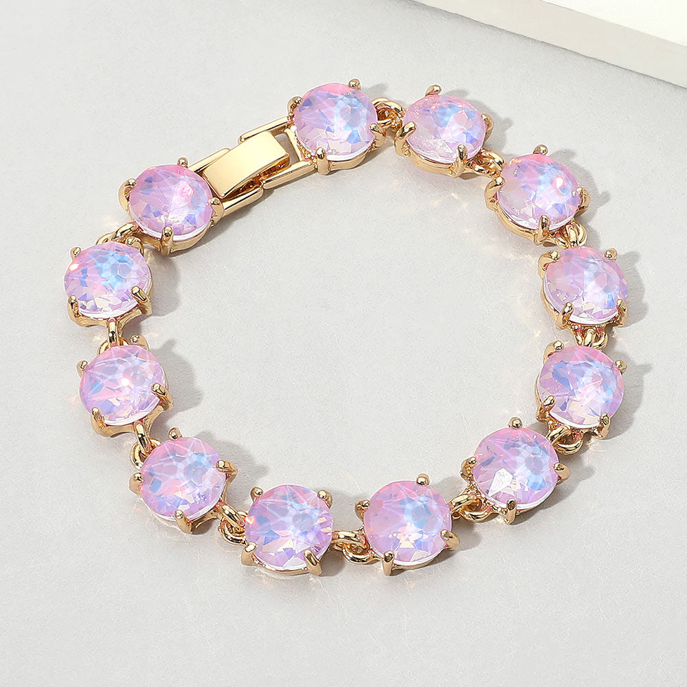 Round Stone Link Evening Bracelet