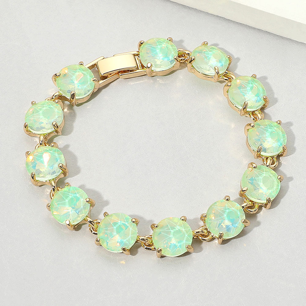 Round Stone Link Evening Bracelet