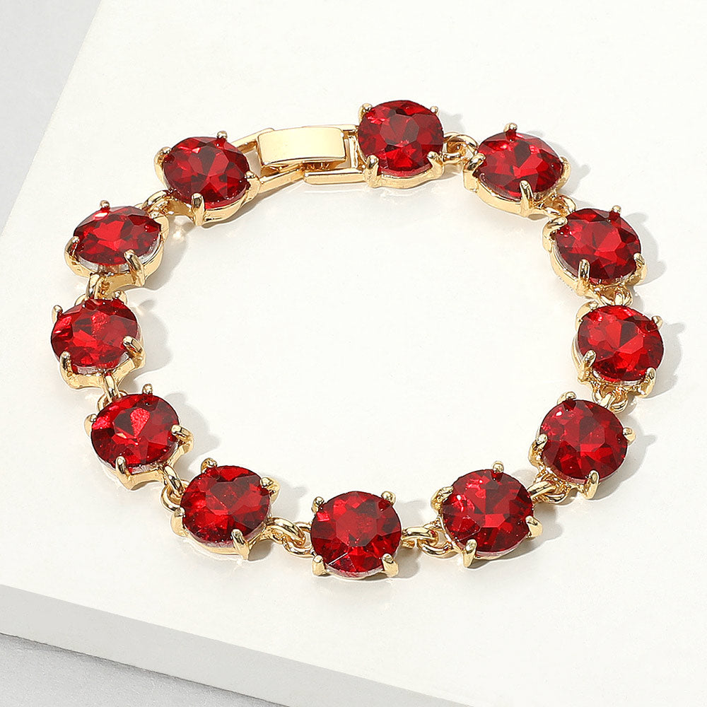 Round Stone Link Evening Bracelet