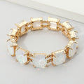 Cushion Square Stone Stretch Evening Bracelet