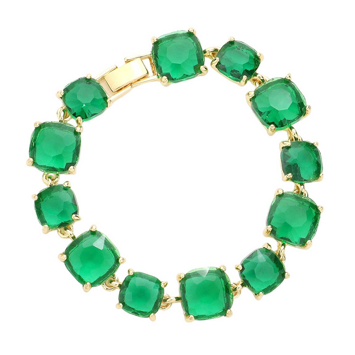 Cushion Square Stone Link Evening Bracelet