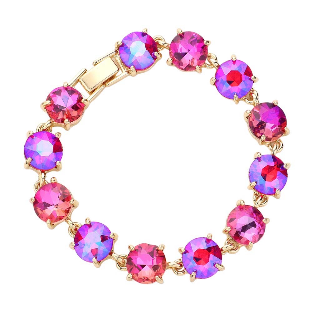 Round Stone Link Evening Bracelet