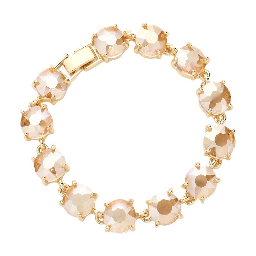 Round Stone Link Evening Bracelet